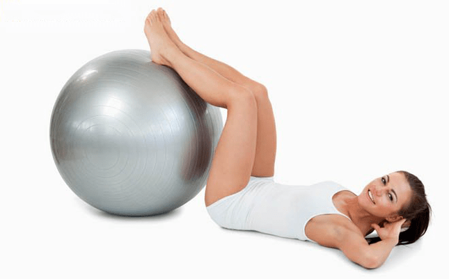 Exercises with a gym ball for varicose veins