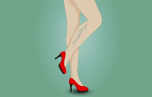 Varicose veins on a woman’s legs